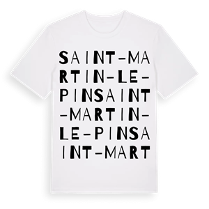 Saint-Martin-le-Pin ordlek t-shirt – ekologisk bomull t-shirt från Pinshirt