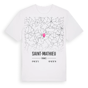 Saint-Mathieu karta t-shirt – ekologisk bomull t-shirt från Pinshirt