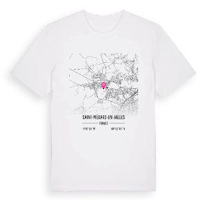 Saint-Médard-en-Jalles karta t-shirt – ekologisk bomull t-shirt från PinShirt
