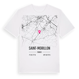 Saint-Morillon karta t-shirt – ekologisk bomull t-shirt från Pinshirt