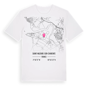 Saint-Nazaire-sur-Charente karta t-shirt – ekologisk bomull t-shirt från Pinshirt