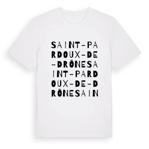 Saint-Pardoux-de-Drône ordlek t-shirt – ekologisk bomull t-shirt från Pinshirt