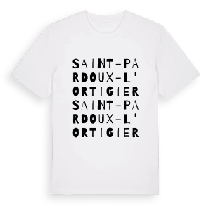 Saint-Pardoux-l'Ortigier ordlek t-shirt – ekologisk bomull t-shirt från Pinshirt