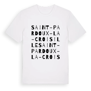 Saint-Pardoux-la-Croisille ordlek t-shirt – ekologisk bomull t-shirt från Pinshirt