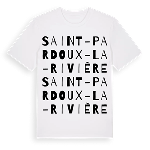 Saint-Pardoux-la-Rivière ordlek t-shirt – ekologisk bomull t-shirt från Pinshirt
