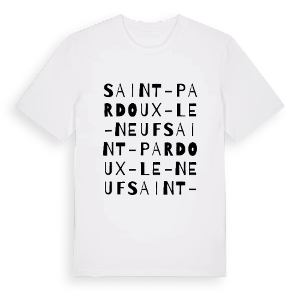 Saint-Pardoux-le-Neuf ordlek t-shirt – ekologisk bomull t-shirt från Pinshirt