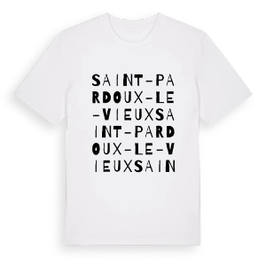 Saint-Pardoux-le-Vieux ordlek t-shirt – ekologisk bomull t-shirt från Pinshirt