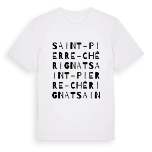 Saint-Pierre-Chérignat ordlek t-shirt – ekologisk bomull t-shirt från Pinshirt