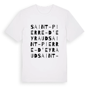 Saint-Pierre-d'Eyraud ordlek t-shirt – ekologisk bomull t-shirt från Pinshirt