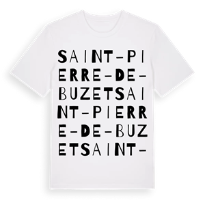 Saint-Pierre-de-Buzet ordlek t-shirt – ekologisk bomull t-shirt från Pinshirt