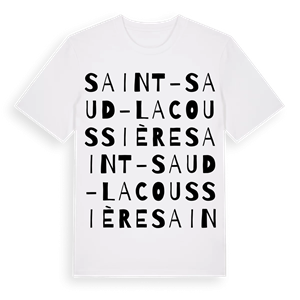 Saint-Saud-Lacoussière ordlek t-shirt – ekologisk bomull t-shirt från Pinshirt