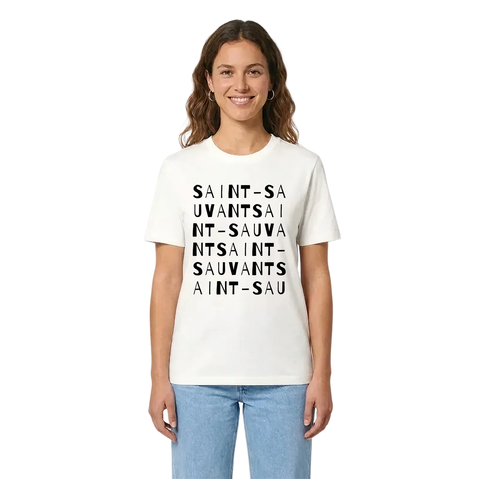 Saint-Sauvant ordlek t-shirt – White, i miljö