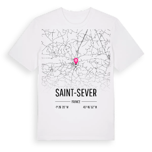 Saint-Sever karta t-shirt – ekologisk bomull t-shirt från Pinshirt