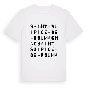 Saint-Sulpice-de-Roumagnac ordlek t-shirt – ekologisk bomull t-shirt från Pinshirt