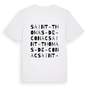 Saint-Thomas-de-Conac ordlek t-shirt – ekologisk bomull t-shirt från Pinshirt