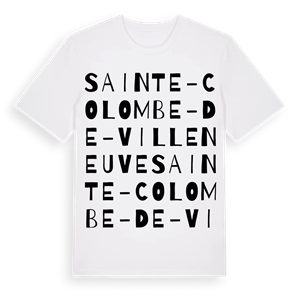 Sainte-Colombe-de-Villeneuve ordlek t-shirt – ekologisk bomull t-shirt från Pinshirt
