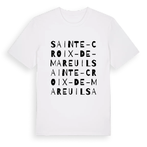 Sainte-Croix-de-Mareuil ordlek t-shirt – ekologisk bomull t-shirt från Pinshirt