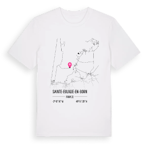 Sainte-Eulalie-en-Born karta t-shirt – ekologisk bomull t-shirt från Pinshirt