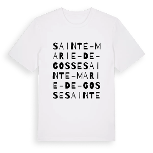Sainte-Marie-de-Gosse ordlek t-shirt – ekologisk bomull t-shirt från Pinshirt