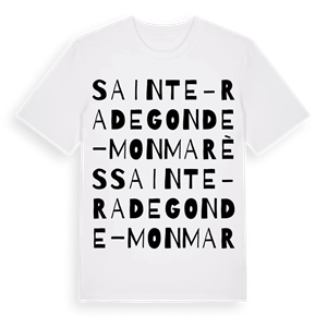 Sainte-Radegonde – Monmarès ordlek t-shirt – ekologisk bomull t-shirt från Pinshirt