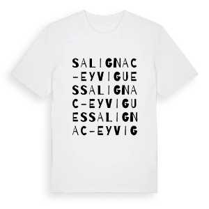 Salignac-Eyvigues ordlek t-shirt – ekologisk bomull t-shirt från Pinshirt