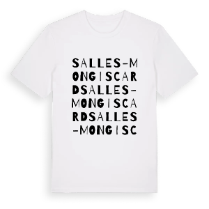 Salles-Mongiscard ordlek t-shirt – ekologisk bomull t-shirt från Pinshirt
