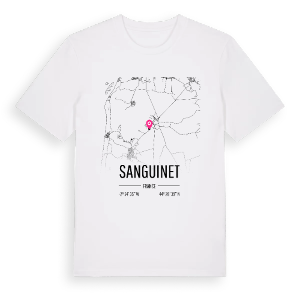 Sanguinet karta t-shirt – ekologisk bomull t-shirt från Pinshirt