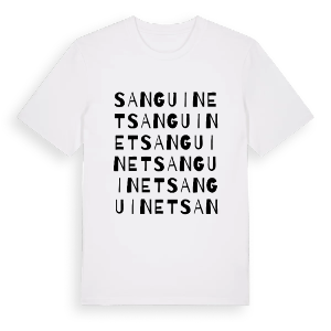 Sanguinet ordlek t-shirt – ekologisk bomull t-shirt från Pinshirt