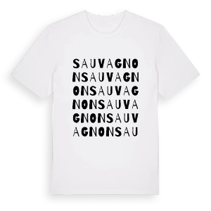 Sauvagnon ordlek t-shirt – ekologisk bomull t-shirt från Pinshirt