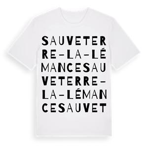Sauveterre-la-Lémance ordlek t-shirt – ekologisk bomull t-shirt från Pinshirt
