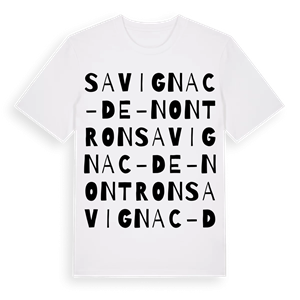 Savignac-de-Nontron ordlek t-shirt – ekologisk bomull t-shirt från Pinshirt