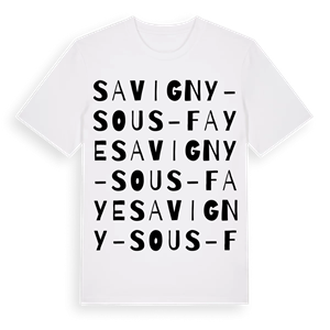 Savigny-sous-Faye ordlek t-shirt – ekologisk bomull t-shirt från Pinshirt