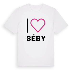 Jag älskar Séby t-shirt stort tryck – ekologisk bomull t-shirt från Pinshirt