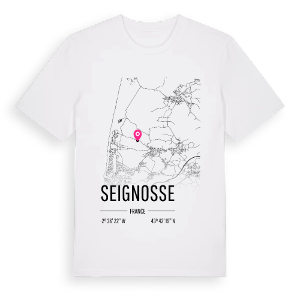 Seignosse karta t-shirt – ekologisk bomull t-shirt från Pinshirt