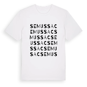 Semussac ordlek t-shirt – ekologisk bomull t-shirt från Pinshirt
