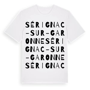 Sérignac-sur-Garonne ordlek t-shirt – ekologisk bomull t-shirt från Pinshirt