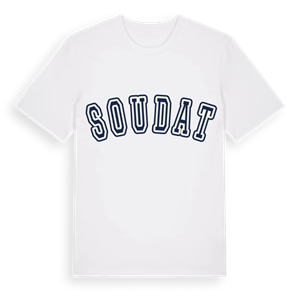 Soudat college t-shirt – ekologisk bomull t-shirt från Pinshirt
