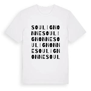 Soulignonne ordlek t-shirt – ekologisk bomull t-shirt från Pinshirt