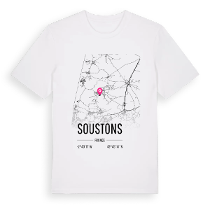 Soustons karta t-shirt – ekologisk bomull t-shirt från Pinshirt