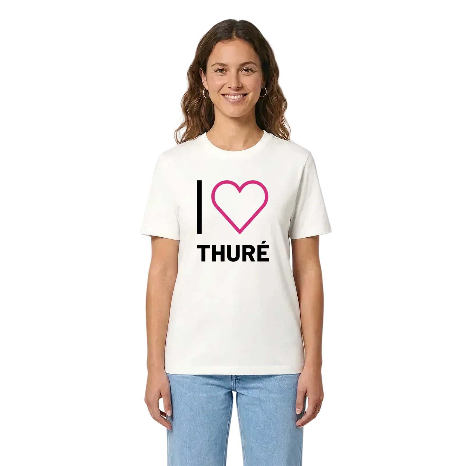 Jag älskar Thuré t-shirt stort tryck – White, i miljö