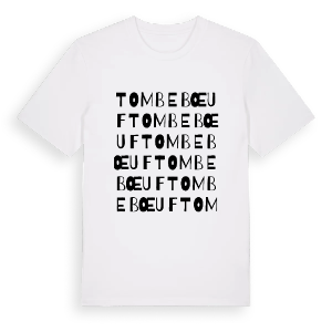 Tombebœuf ordlek t-shirt – ekologisk bomull t-shirt från Pinshirt