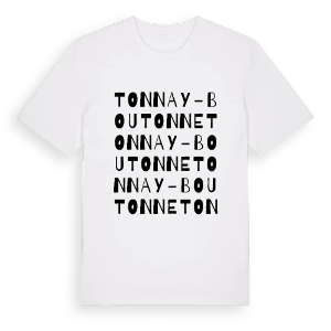 Tonnay-Boutonne ordlek t-shirt – ekologisk bomull t-shirt från Pinshirt