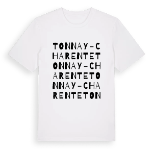 Tonnay-Charente ordlek t-shirt – ekologisk bomull t-shirt från Pinshirt