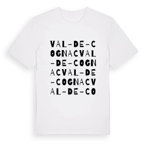 Val-de-Cognac ordlek t-shirt – ekologisk bomull t-shirt från Pinshirt