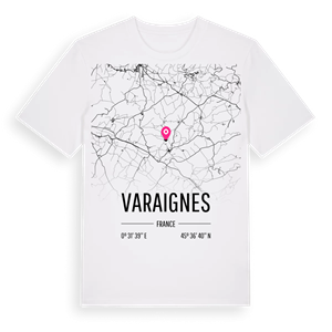 Varaignes karta t-shirt – ekologisk bomull t-shirt från Pinshirt