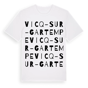 Vicq-sur-Gartempe ordlek t-shirt – ekologisk bomull t-shirt från Pinshirt