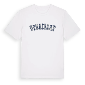 Vidaillat college t-shirt – ekologisk bomull t-shirt från Pinshirt