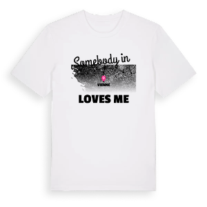 Någon i Vienne älskar mig t-shirt – ekologisk bomull t-shirt från Pinshirt