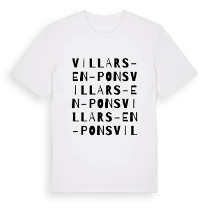 Villars-en-Pons ordlek t-shirt – ekologisk bomull t-shirt från Pinshirt