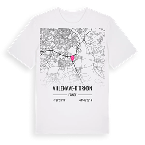Villenave-d'Ornon karta t-shirt – ekologisk bomull t-shirt från Pinshirt